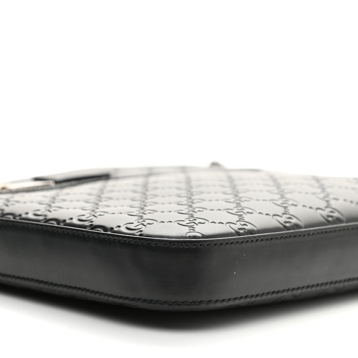 Guccissima Signature Medium Flat Messenger Bag Black