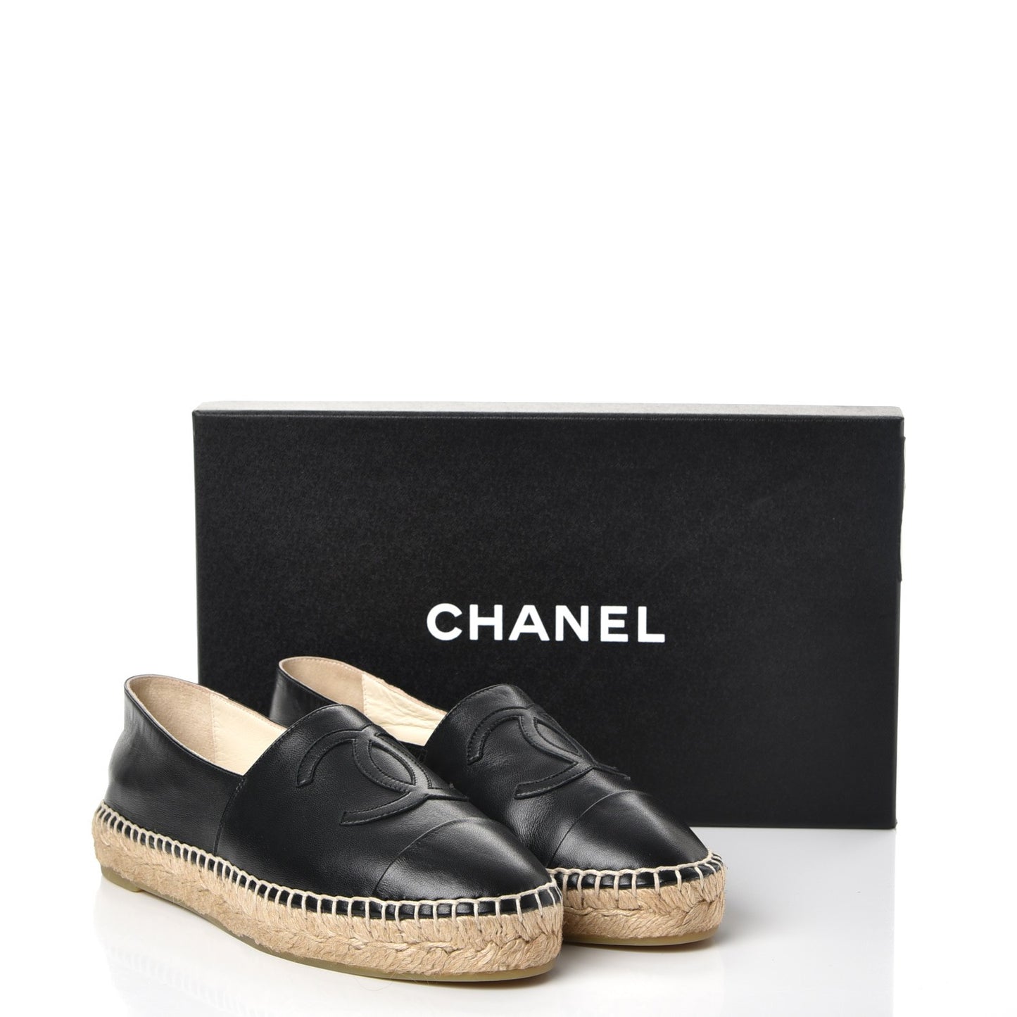 Lambskin CC Espadrilles 36 Black