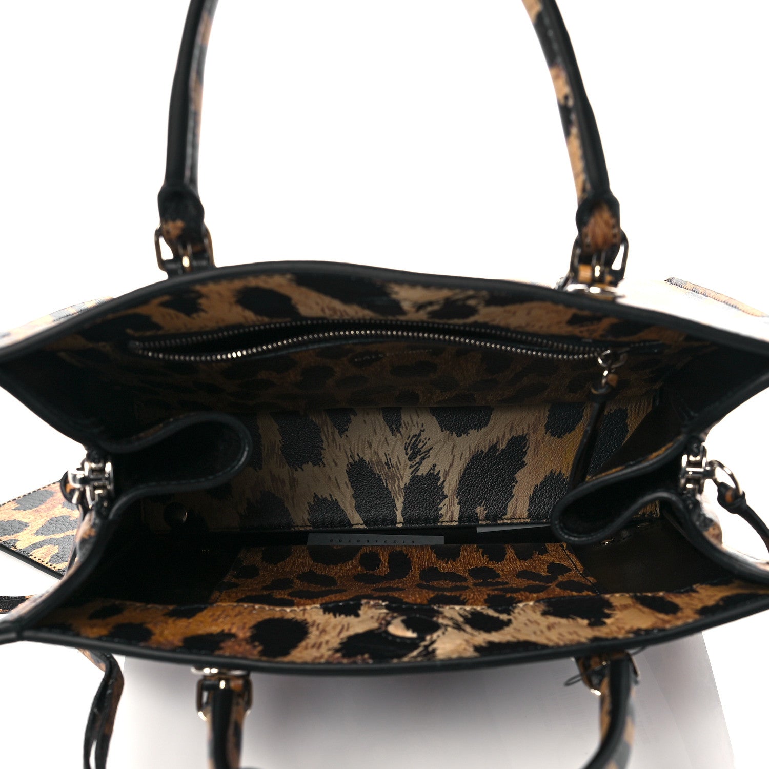 Balenciaga Grained Calfskin Leopard Print Papier Mini A4 Zip Around Tote Beige 5 of 9