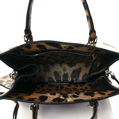 Balenciaga Grained Calfskin Leopard Print Papier Mini A4 Zip Around Tote Beige 5 of 9
