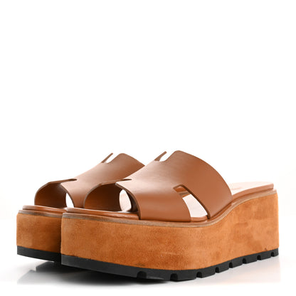 Hermes Calfskin Suede Goatskin Eze 30 Sandals 41 Naturel 4 of 12