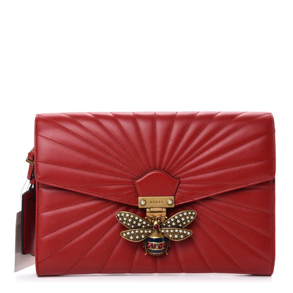 Gucci Calfskin Trapuntata Queen Margaret Clutch Hibiscus Red 1 of 11