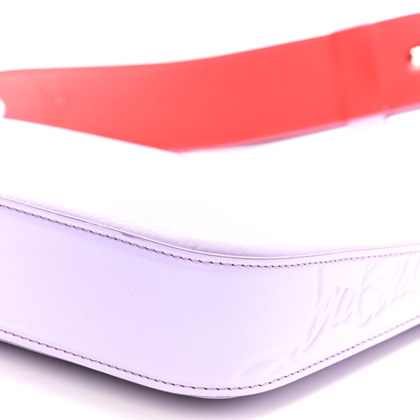 Calfskin Empire Loubila Pouch on Chain Lilac Smoke Rosy