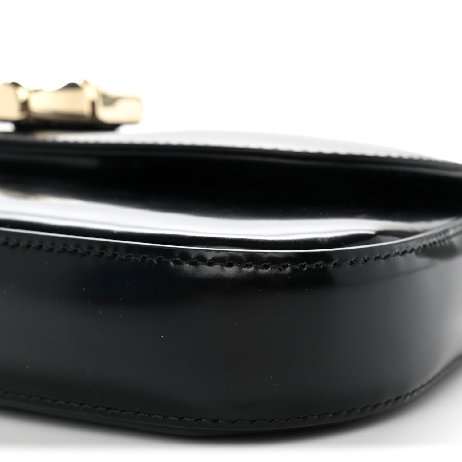 Gucci Shiny Calfskin Small Bamboo Night Bag Black 10 of 10