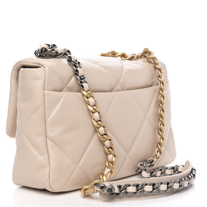 Chanel Goatskin Quilted Large 19 Flap Beige 3 of 11