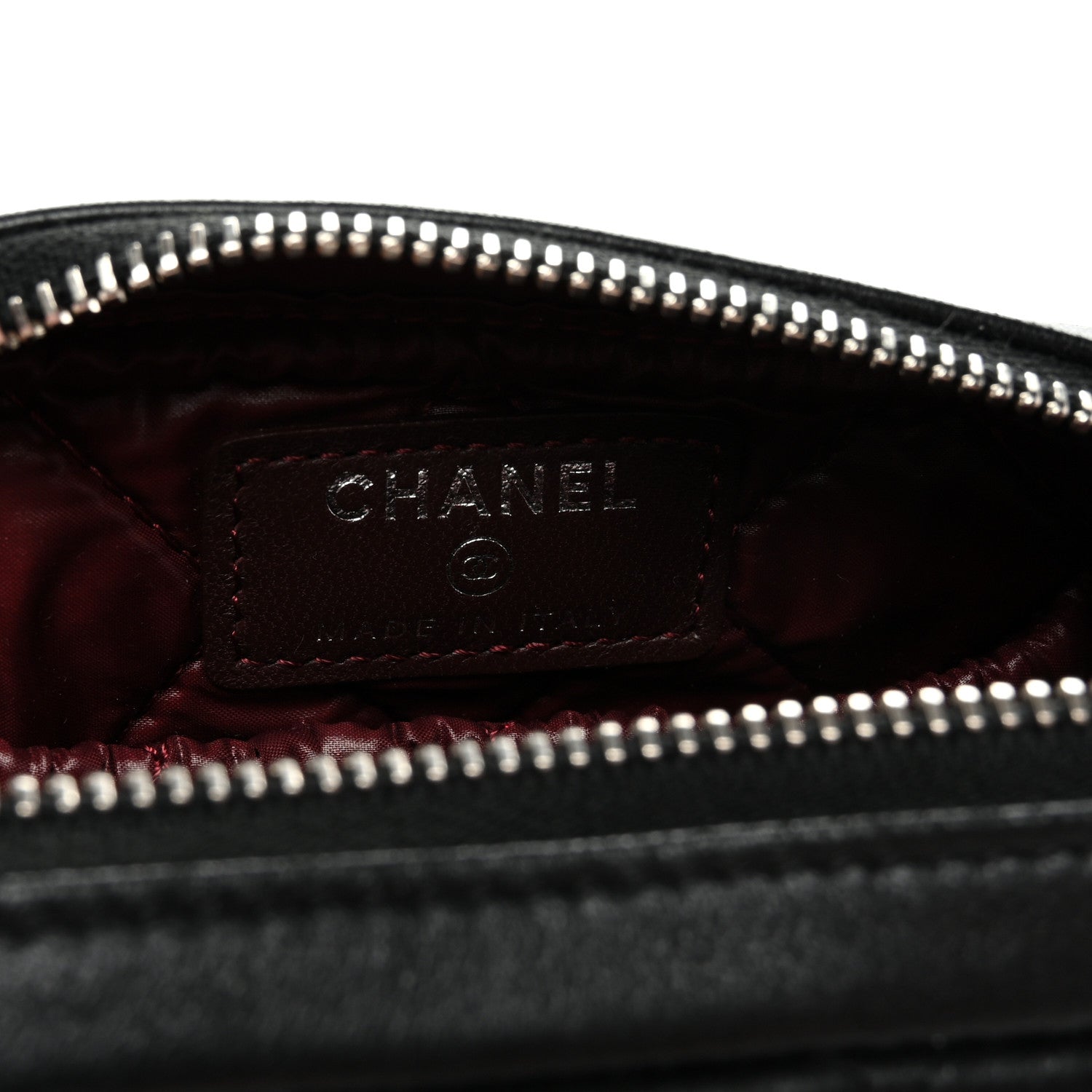Chanel Lambskin Quilted Small Curvy Pouch Cosmetic Case Black 6 of 10