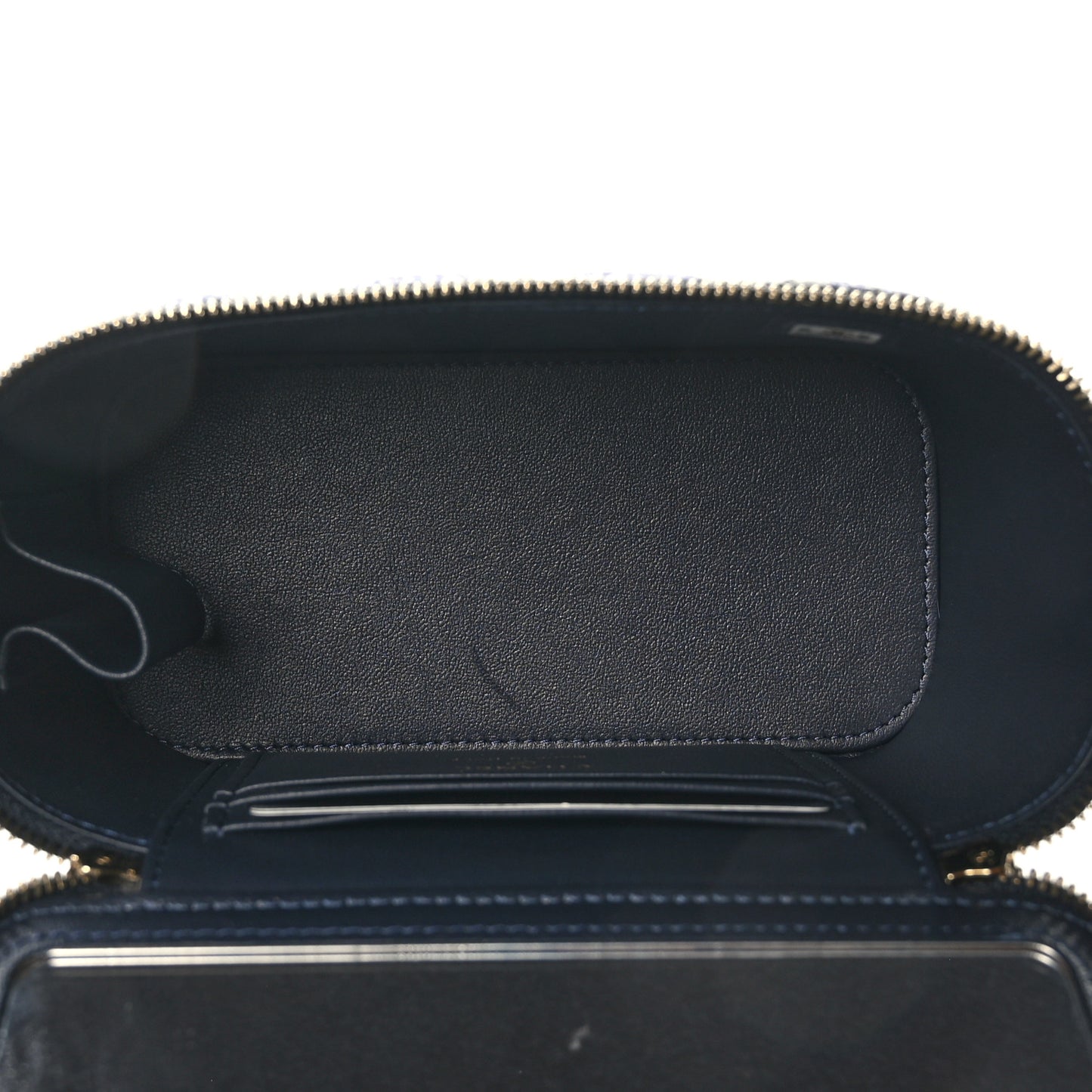 Wool Plaid Quilted Small Vanity Case With Chain Blue