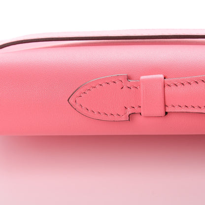 Hermes Swift Kelly Cut Clutch Pochette Rose Azalee 9 of 27