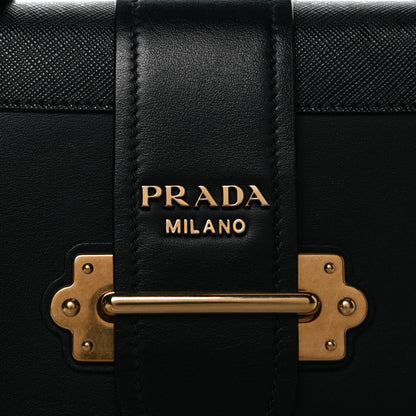 Prada City Calfskin Saffiano Cahier Bag Black 14 of 15