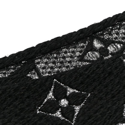 Louis Vuitton Wool Silk Logomania Shine Scarf Black 4 of 4