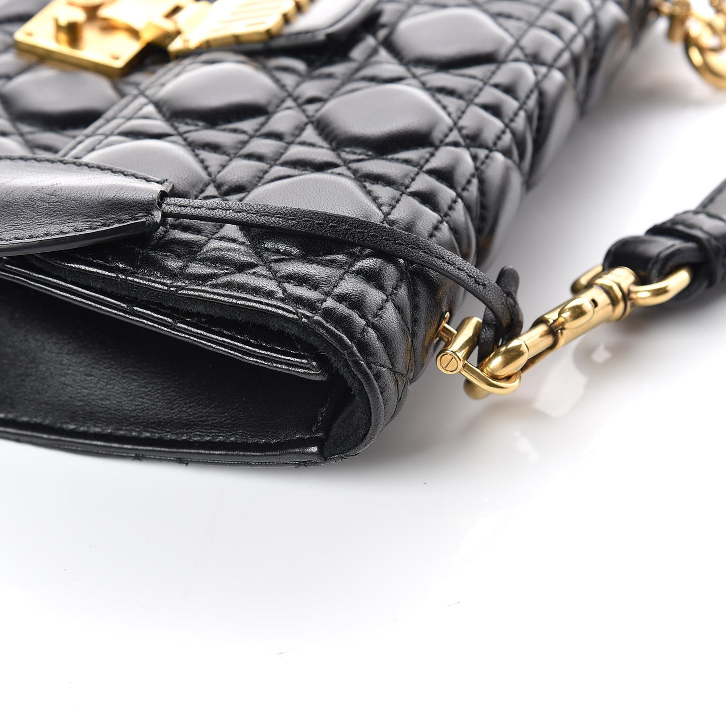 Lambskin Cannage Large Dioraddict Flap Bohemian Strap Black