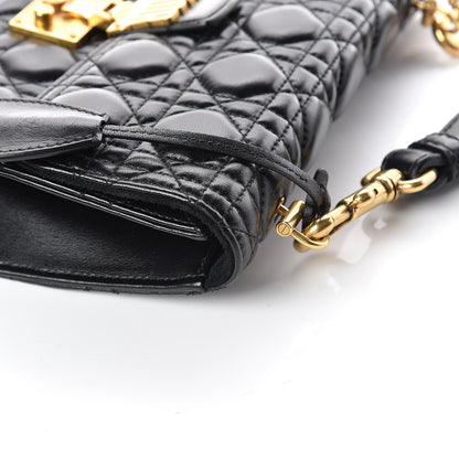 Christian Dior Lambskin Cannage Large Dioraddict Flap Bohemian Strap Black 7 of 11