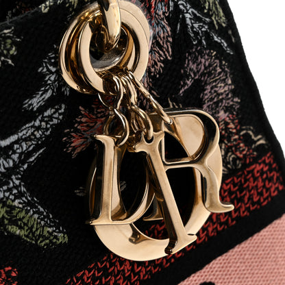 Christian Dior Canvas Cabinet De Curiosites Embroidered Medium Lady D-Lite Black Multicolor 11 of 12