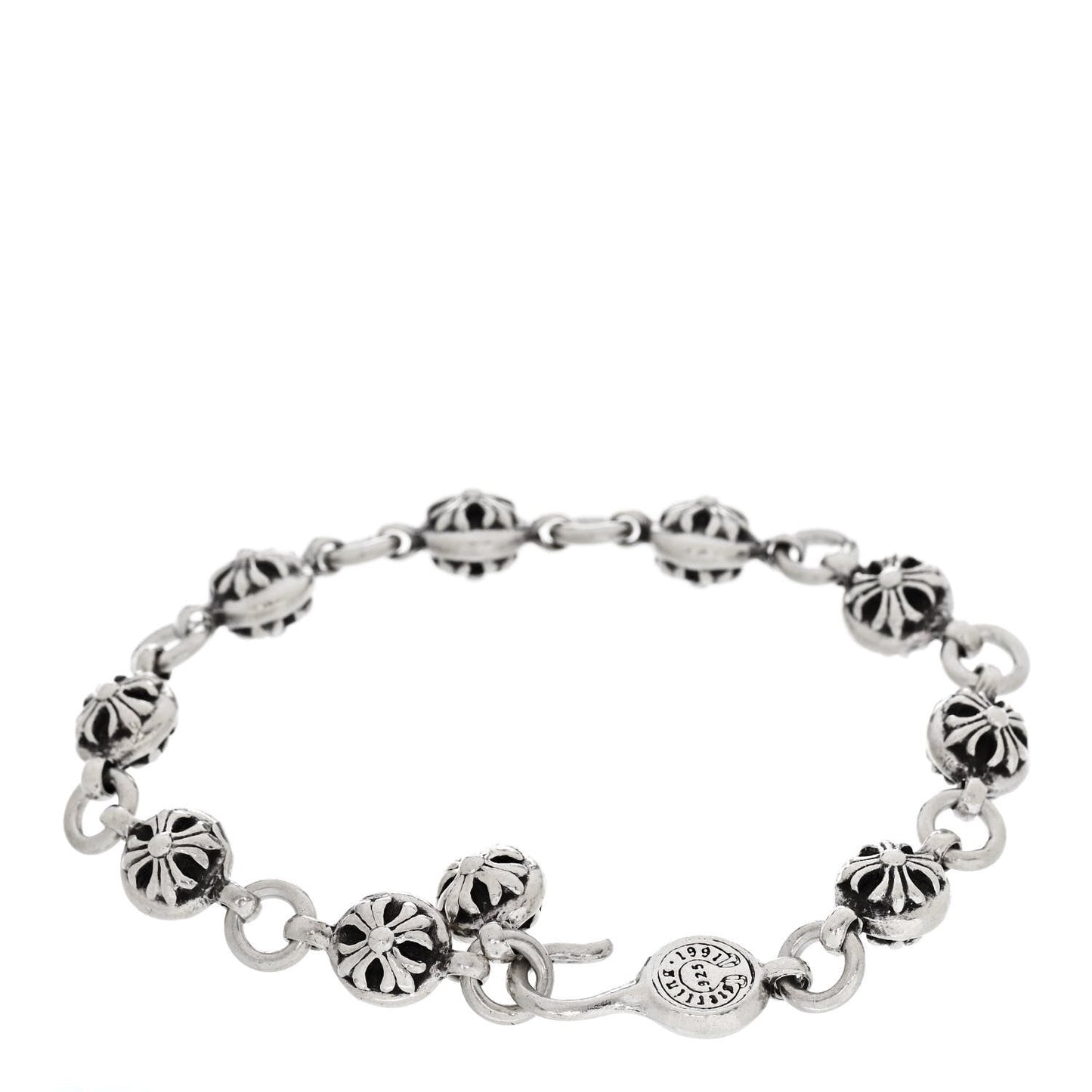 Sterling Silver Cross Ball Bracelet