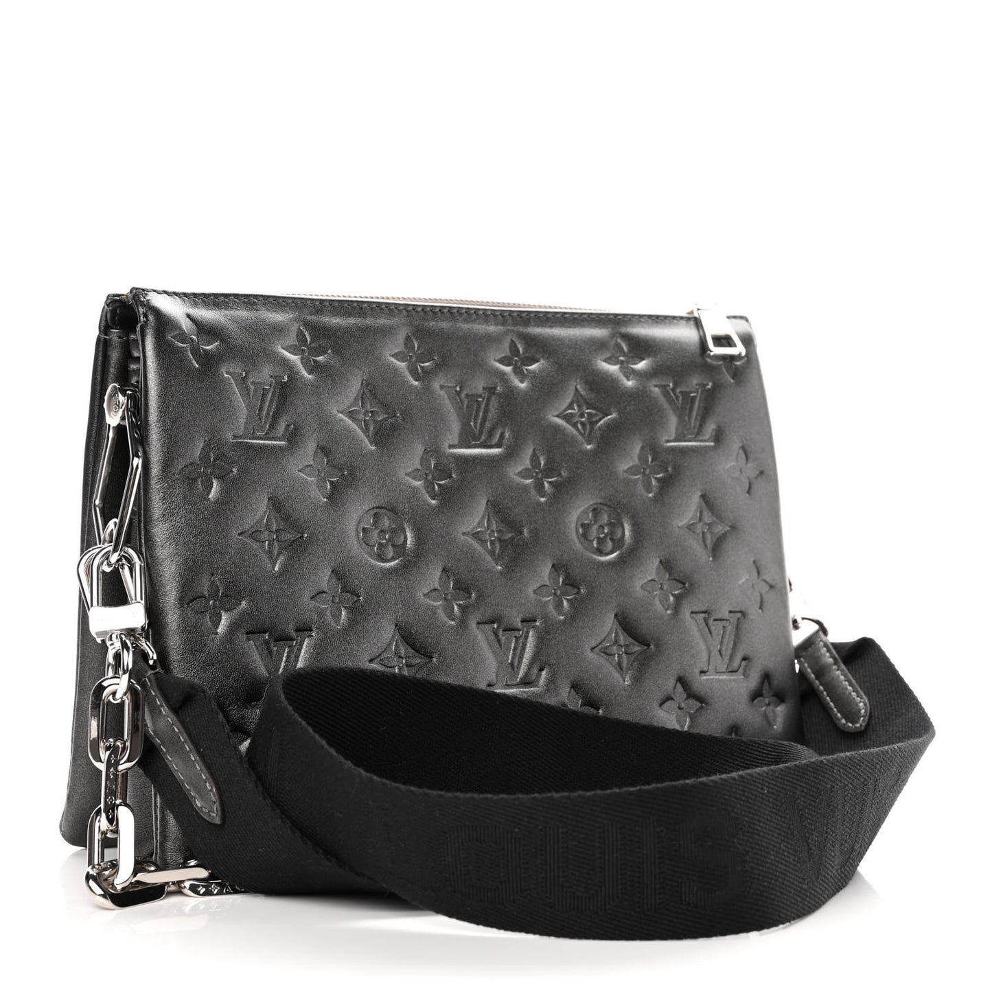 Lambskin Embossed Monogram Coussin PM Anthracite