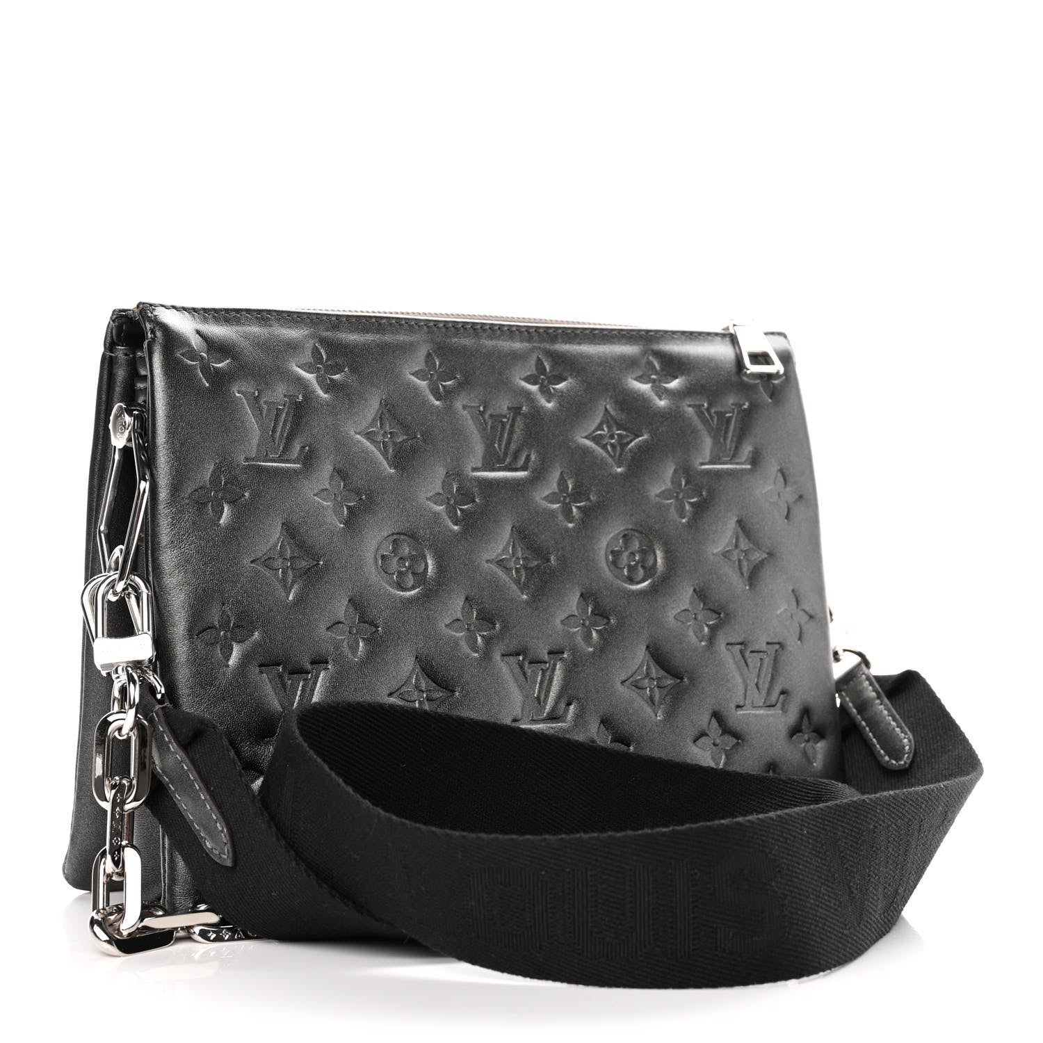 Louis Vuitton Lambskin Embossed Monogram Coussin PM Anthracite 3 of 11