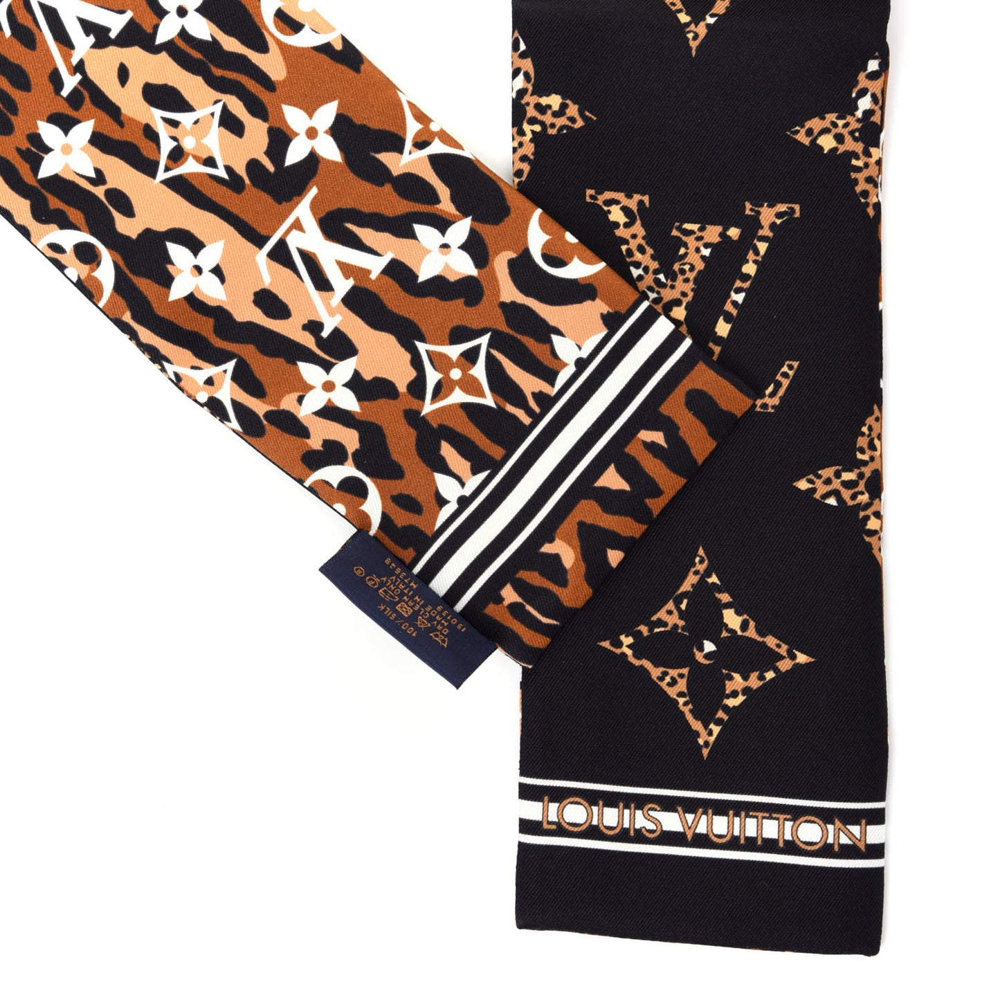 Silk Monogram Giant Jungle Bandeau Black