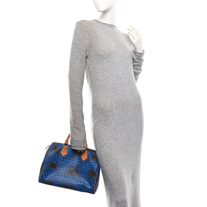 Louis Vuitton Monogram Kusama Town Speedy 30 Blue 2 of 9