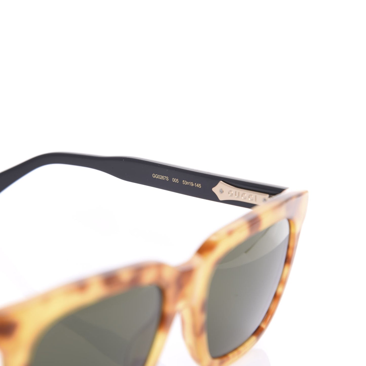 Acetate Square Frame Sunglasses GG0267S Havana