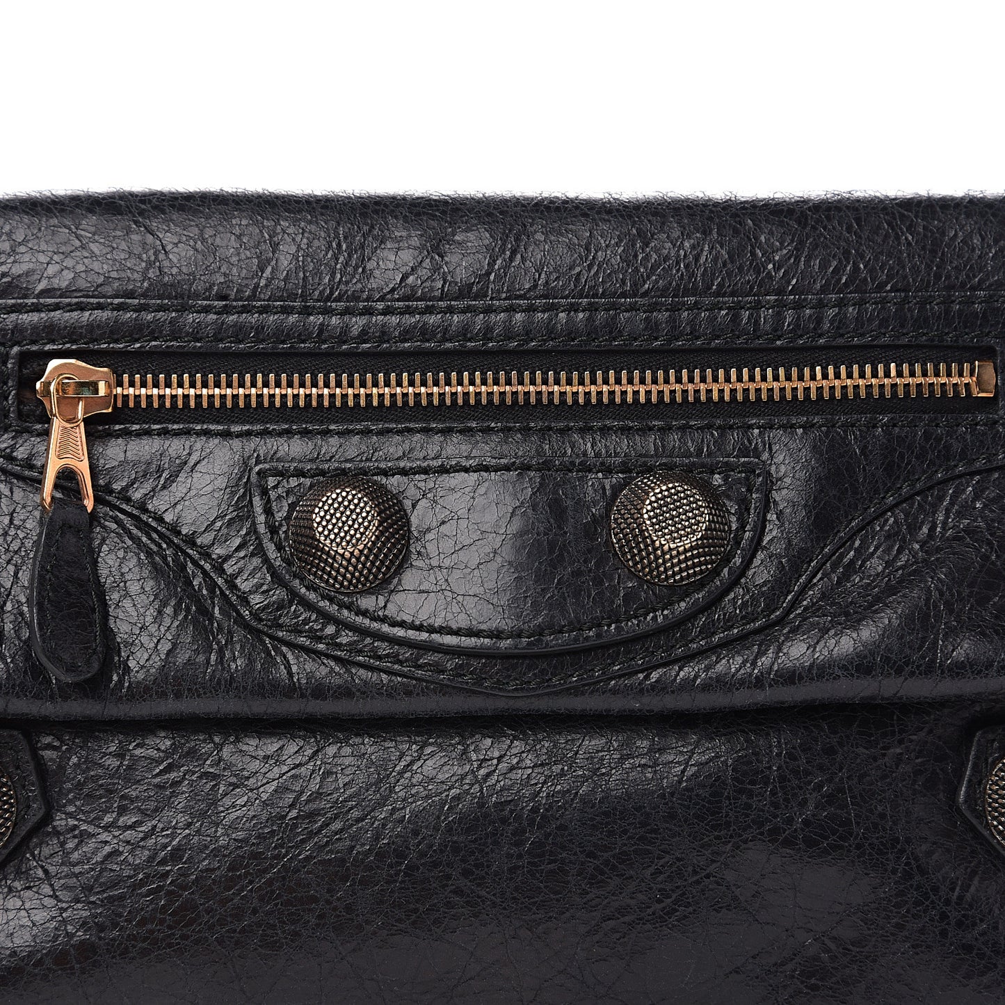 Agneau Giant 21 Rose Gold Hardware Envelope Clutch Black