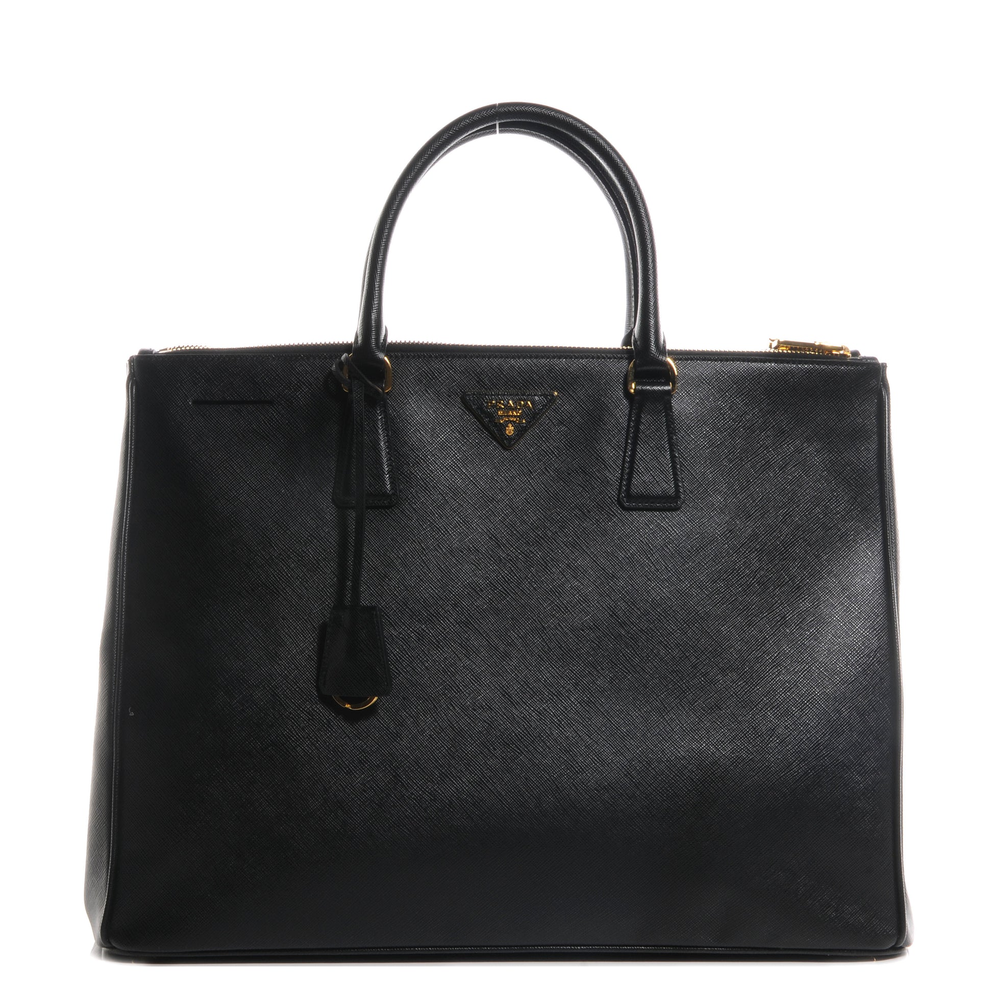 Prada Saffiano Lux Double Zip Executive Tote Nero Black 1 of 10