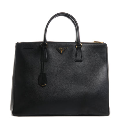 Prada Saffiano Lux Double Zip Executive Tote Nero Black 1 of 10