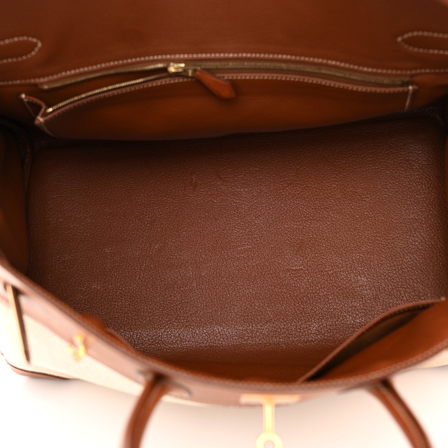 Hermes Toile Barenia Birkin 35 Fauve 5 of 19
