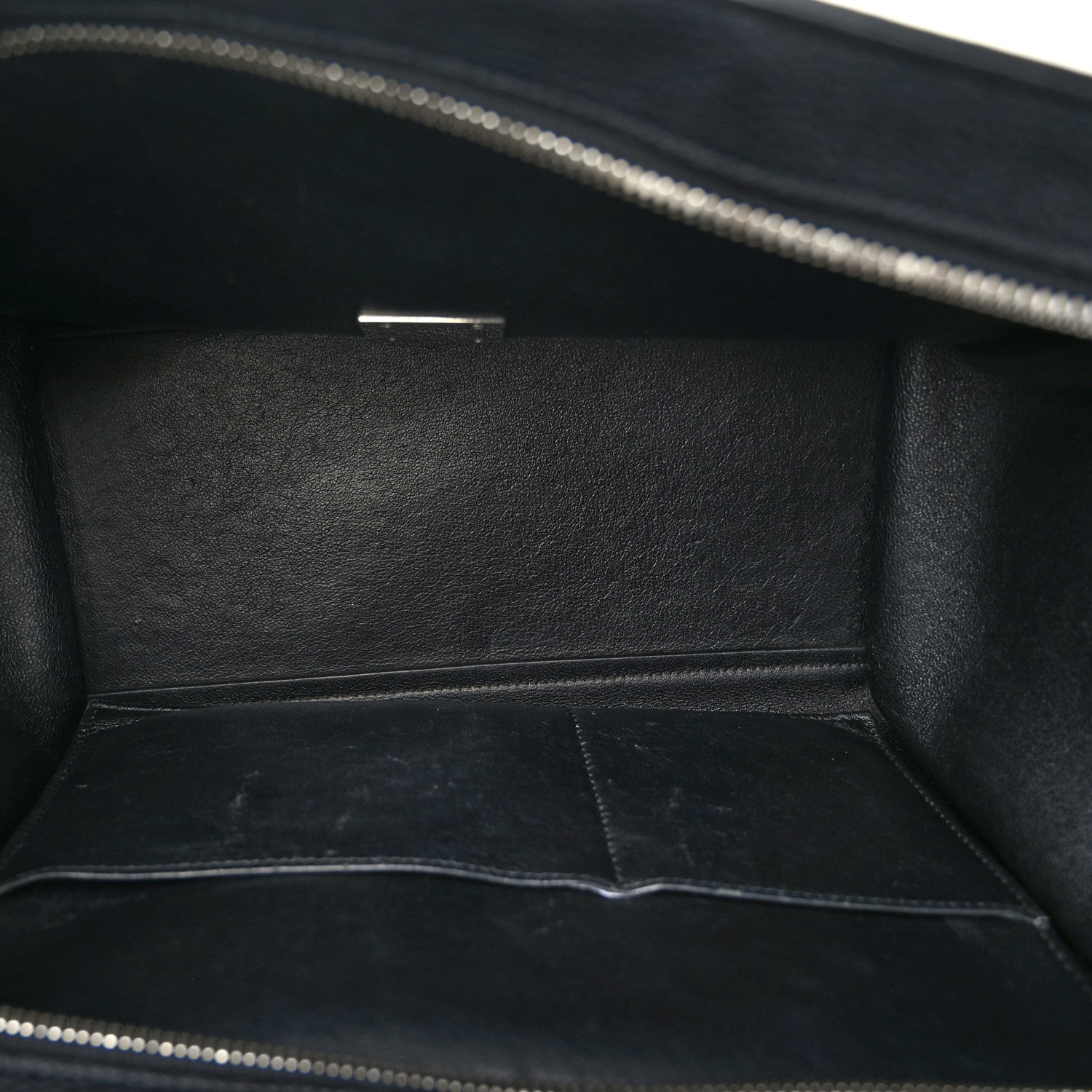 Celine Drummed Calfskin Suede Small Trapeze Black 5 of 10