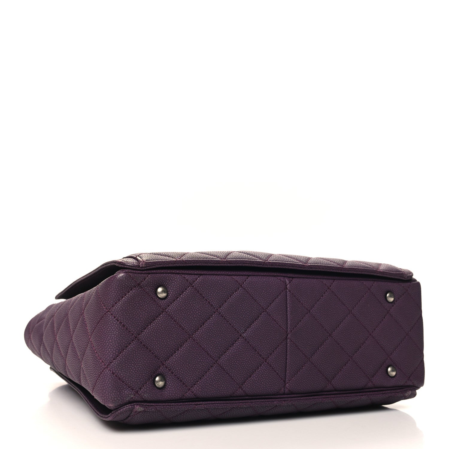 Chanel Washed Caviar Quilted Turn Around Ligne Tote Dark Purple 4 of 11