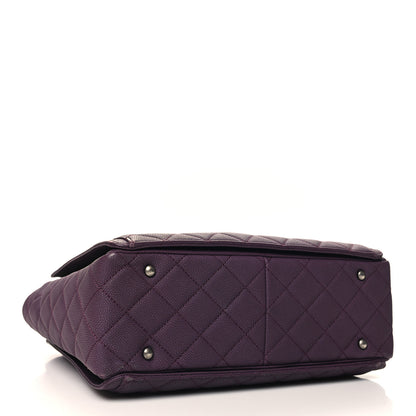 Chanel Washed Caviar Quilted Turn Around Ligne Tote Dark Purple 4 of 11