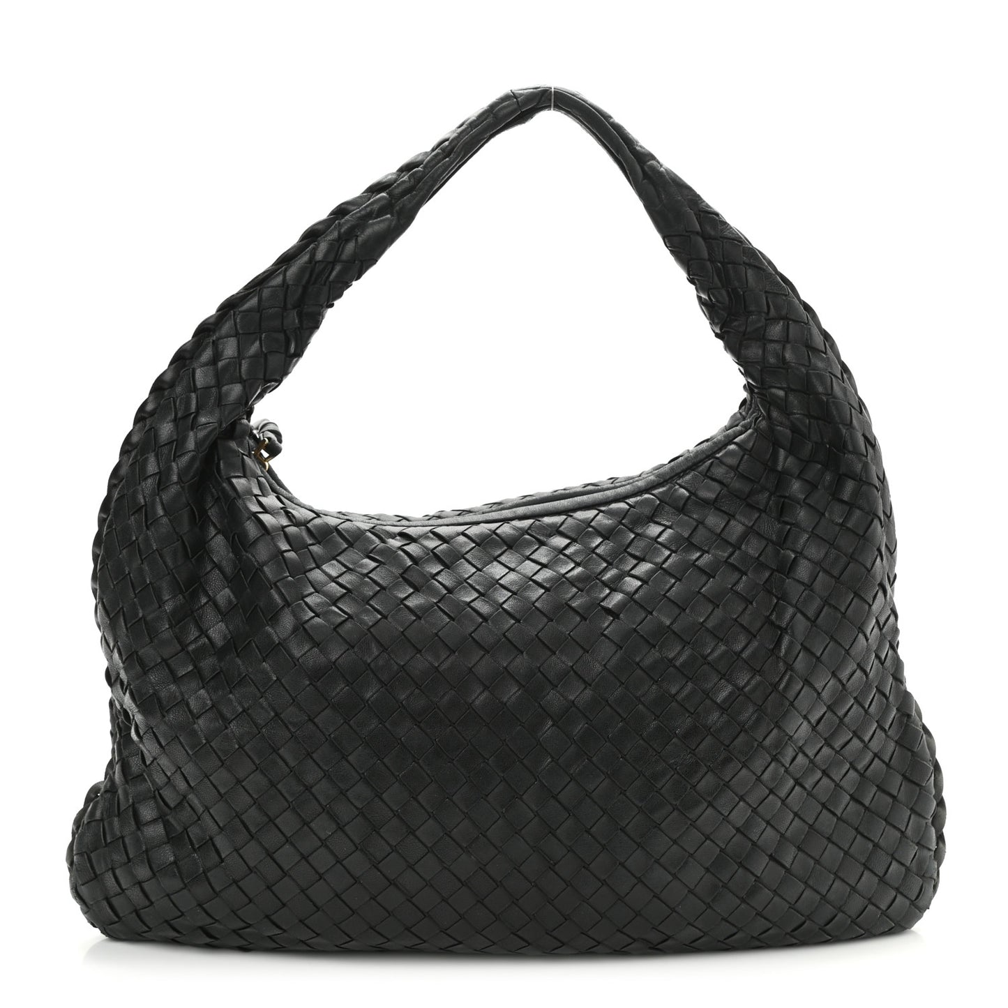 Nappa Intrecciato Medium Veneta Hobo Black