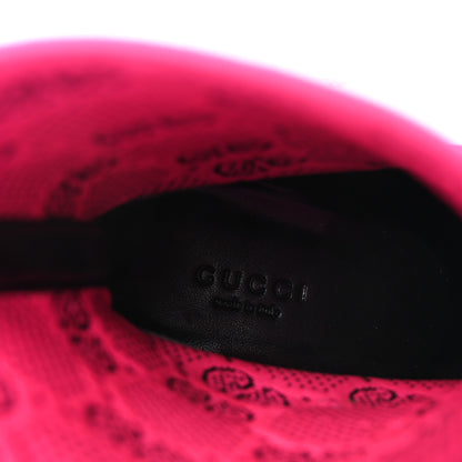 Gucci Technical Jersey Knit GG Monogram Square G 75mm Ankle Boots 38.5 Black Neon Fucsia 8 of 9