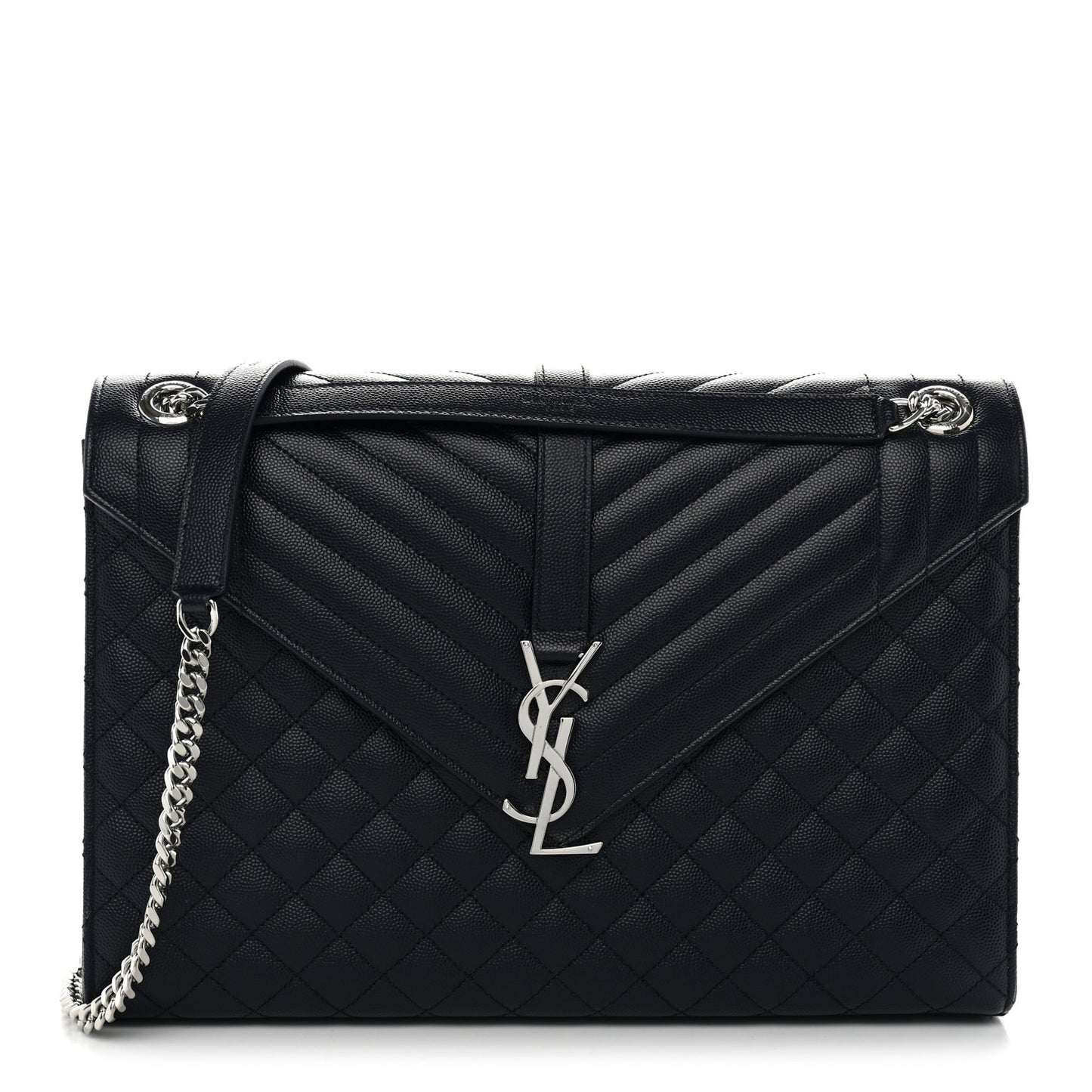 Grain De Poudre Large Tri-Quilt Monogram Satchel Deep Marine