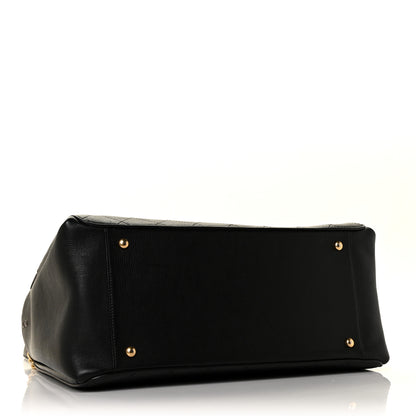 Chanel Calfskin Stitched Large Straight Lines Shopping Tote Black 4 of 8
