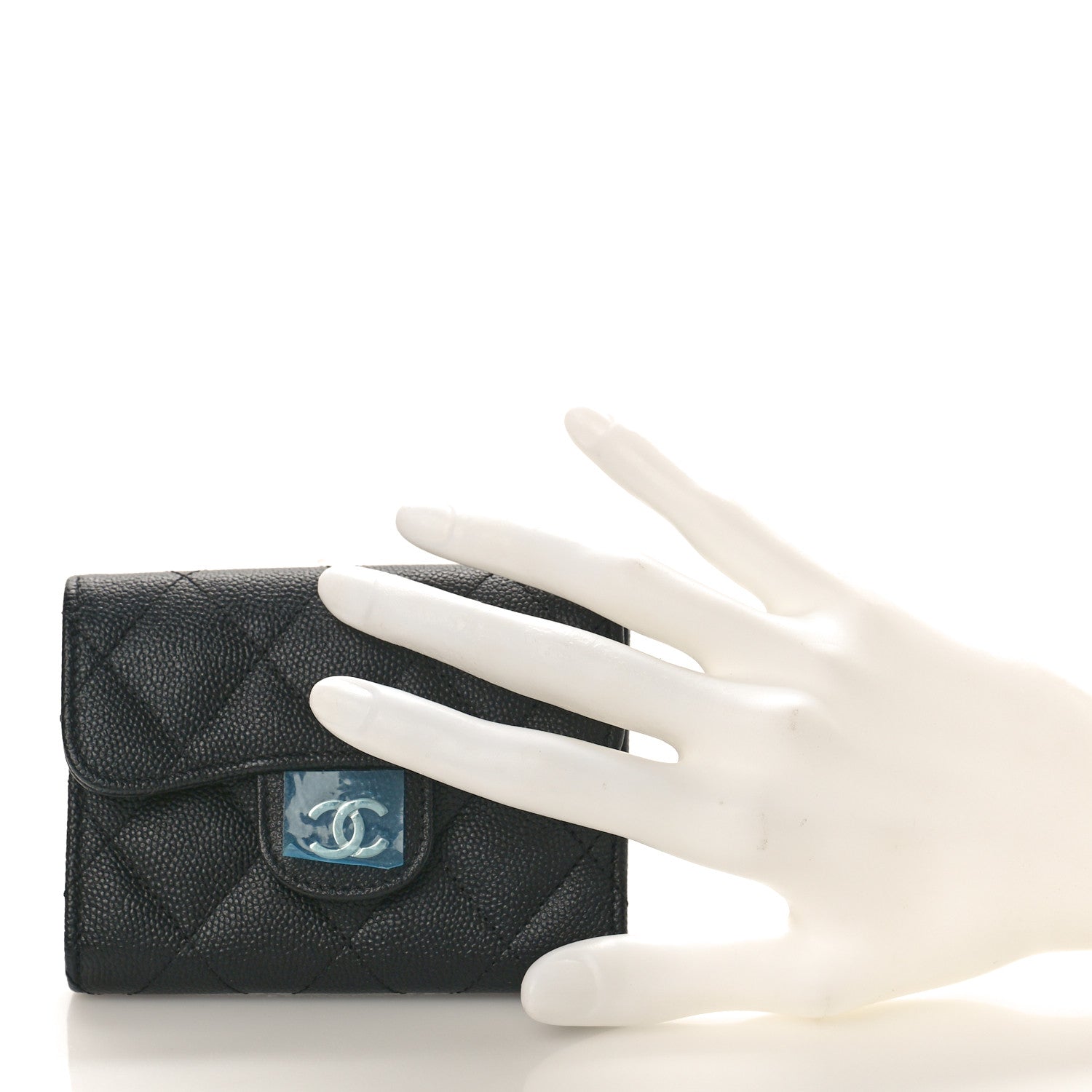 Chanel Caviar Quilted Flap Card Holder Wallet Black 2 of 10