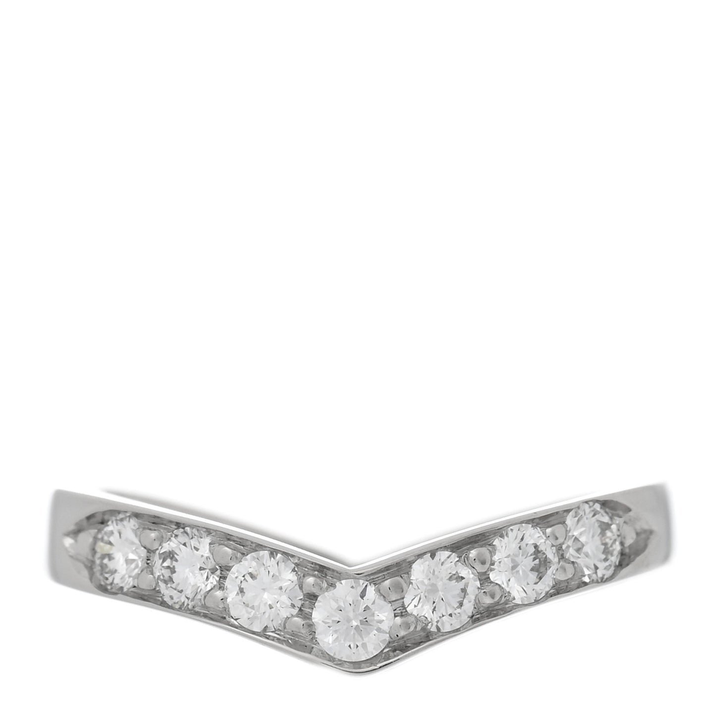 Platinum Diamond V Band Ring 49 5