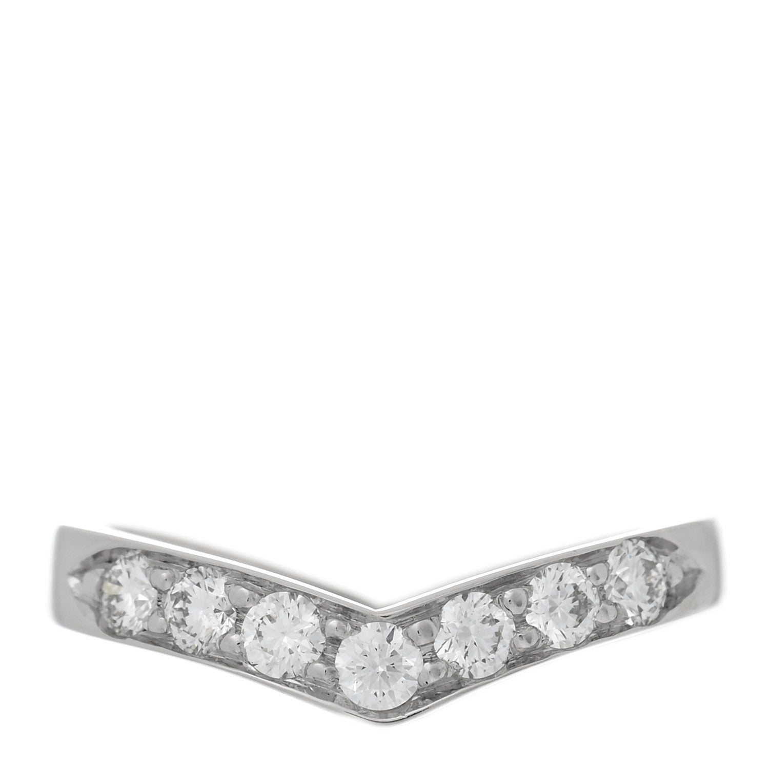 Tiffany Platinum Diamond V Band Ring 49 5 1 of 4