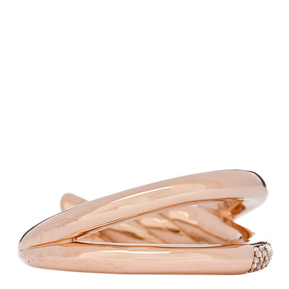 Tiffany 18K Rose Gold Diamond Double Row Knot Ring 53 6.5 3 of 5
