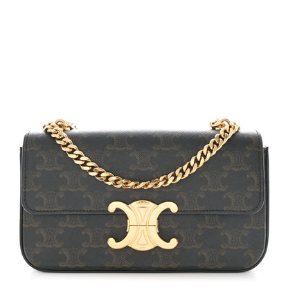 Celine Triomphe Canvas Chain Shoulder Bag Tan 1 of 10