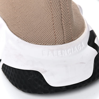 Balenciaga Neoprene Knit Womens Speed Graffiti Sneakers 38 Beige White Black 10 of 16
