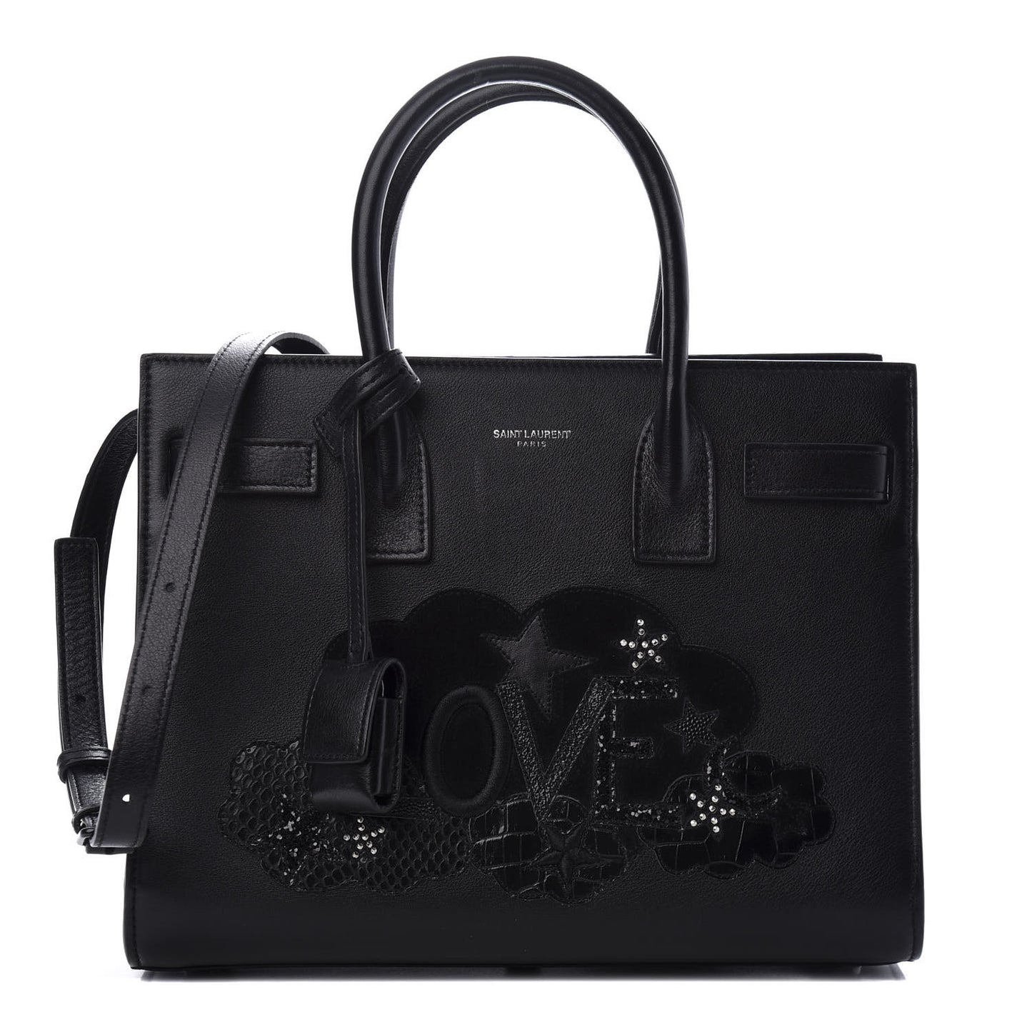 Calfskin Love Patchwork Baby Sac De Jour Black