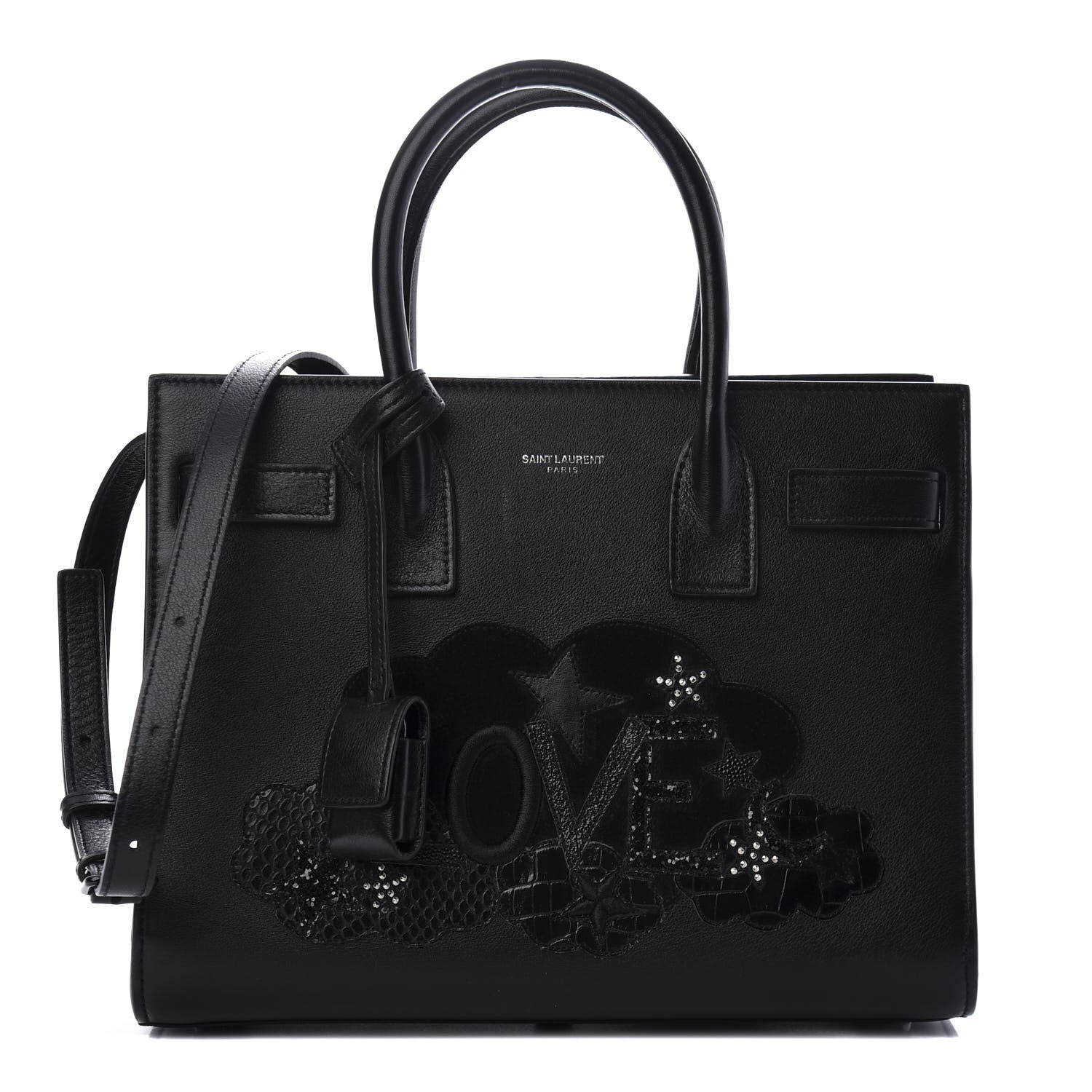 Saint Laurent Calfskin Love Patchwork Baby Sac De Jour Black 1 of 12