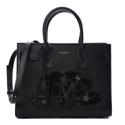 Saint Laurent Calfskin Love Patchwork Baby Sac De Jour Black 1 of 12