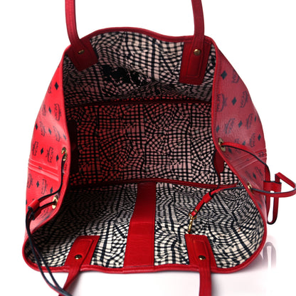 MCM Visetos Large Liz Reversible Shopper Tote Ruby Red 9 of 14