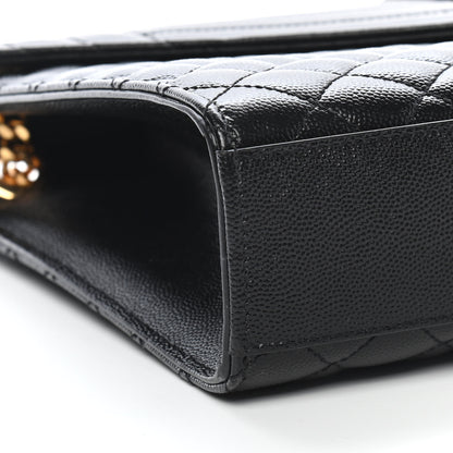 Saint Laurent Grain De Poudre Textured Mixed Matelasse Large Triquilt Monogram Satchel Black 7 of 8