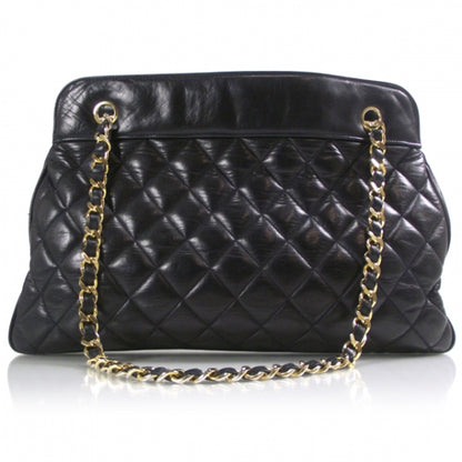 Chanel Lambskin Quilted Tote Navy 1 of 9