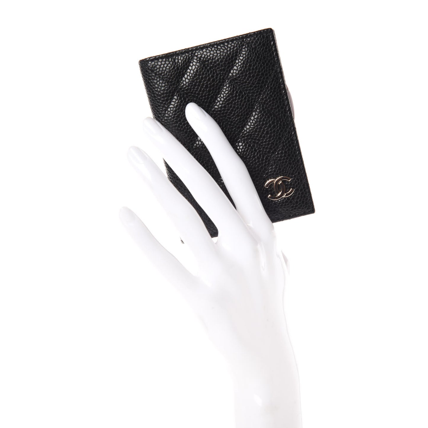 Caviar Quilted Card Holder Wallet Black