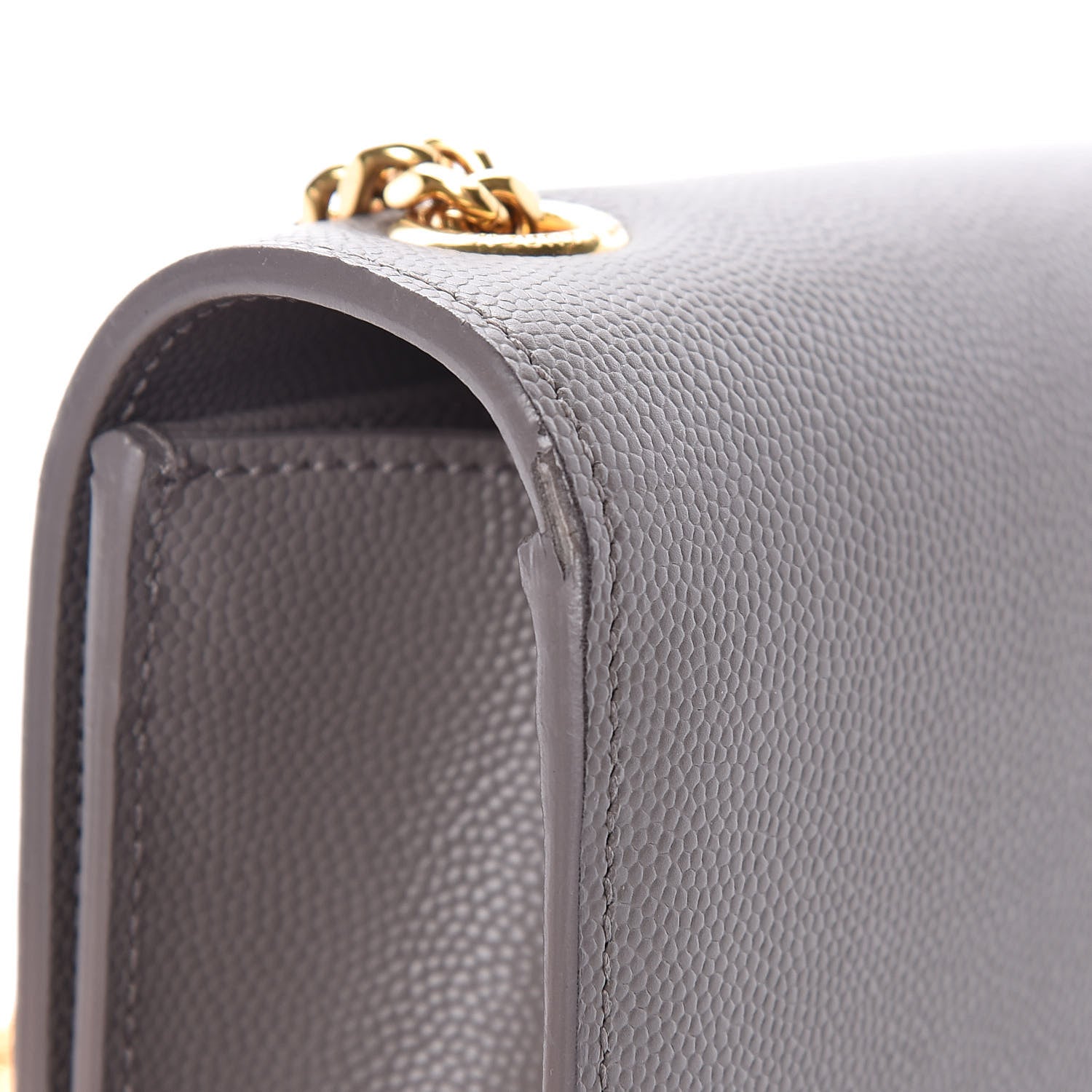 Saint Laurent Grain De Poudre Small Monogram Kate Satchel Fog 12 of 15