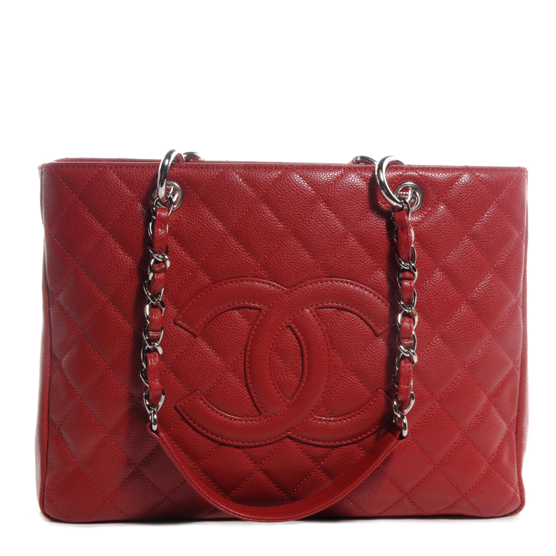 Chanel Caviar Grand Shopping Tote GST Red 1 of 7