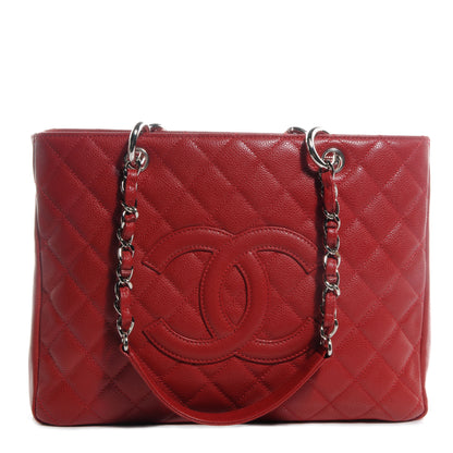 Chanel Caviar Grand Shopping Tote GST Red 1 of 7